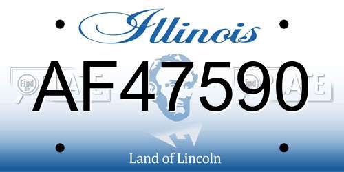 AF47590 Illinois License Plate