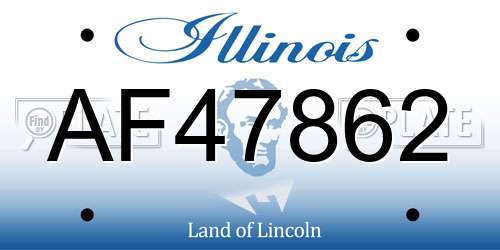 AF47862 Illinois License Plate