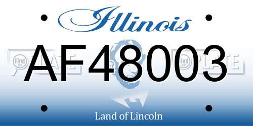 AF48003 Illinois License Plate