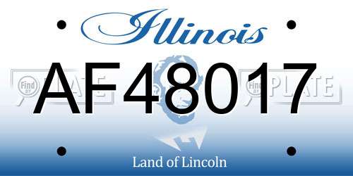 AF48017 Illinois License Plate