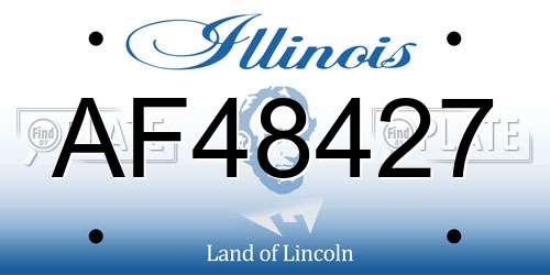 AF48427 Illinois License Plate