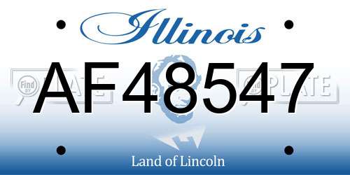 AF48547 Illinois License Plate