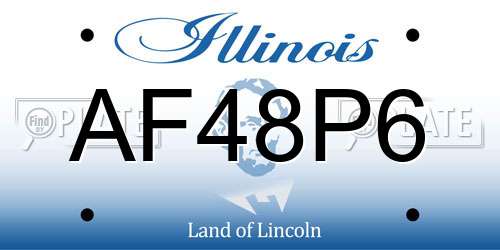 AF48P6 Illinois License Plate