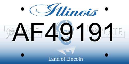 AF49191 Illinois License Plate