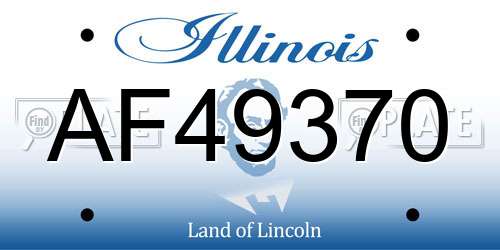 AF49370 Illinois License Plate
