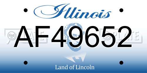 AF49652 Illinois License Plate