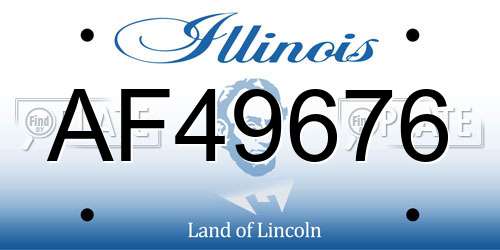 AF49676 Illinois License Plate