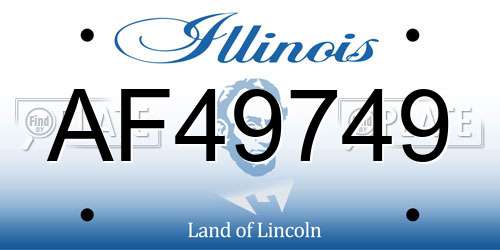 AF49749 Illinois License Plate