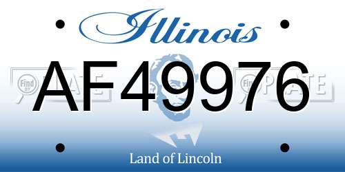 AF49976 Illinois License Plate