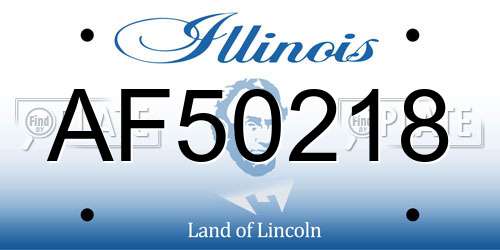 AF50218 Illinois License Plate