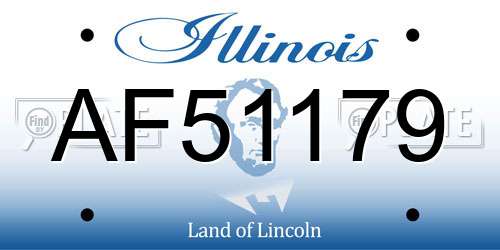 AF51179 Illinois License Plate