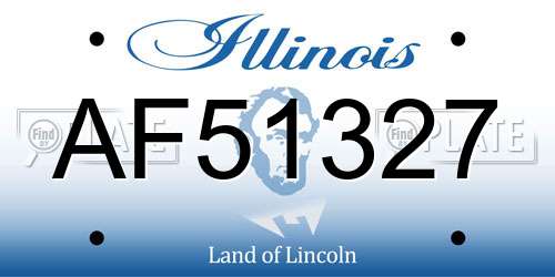 AF51327 Illinois License Plate