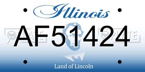 AF51424 Illinois License Plate