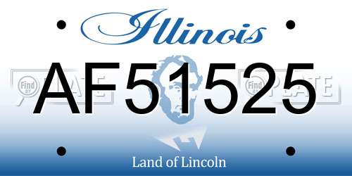 AF51525 Illinois License Plate