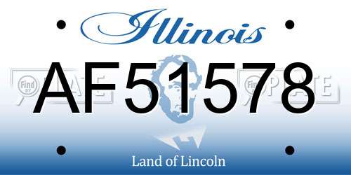 AF51578 Illinois License Plate