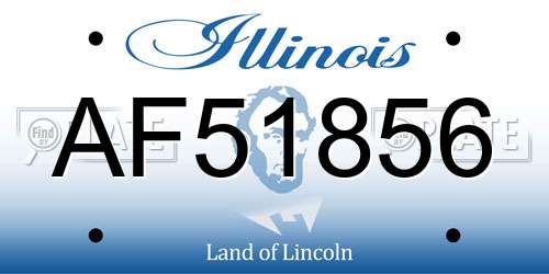 AF51856 Illinois License Plate