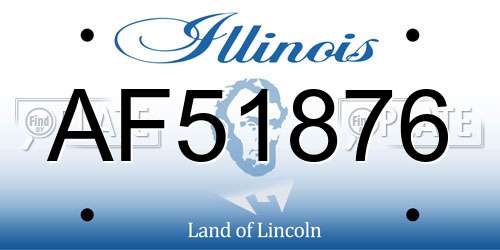 AF51876 Illinois License Plate