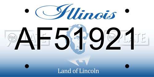 AF51921 Illinois License Plate