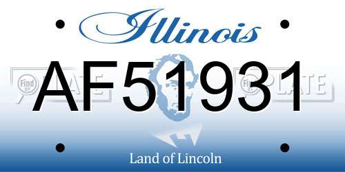 AF51931 Illinois License Plate