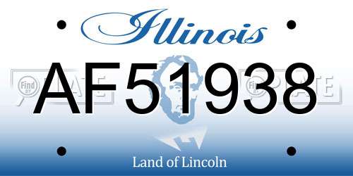 AF51938 Illinois License Plate