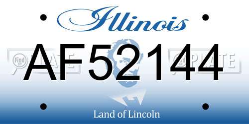 AF52144 Illinois License Plate