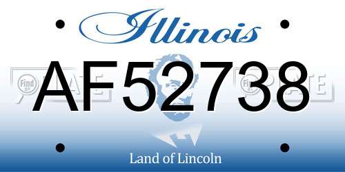 AF52738 Illinois License Plate