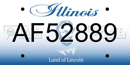 AF52889 Illinois License Plate