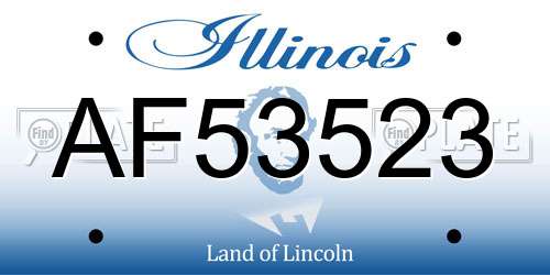 AF53523 Illinois License Plate
