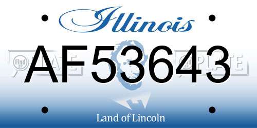 AF53643 Illinois License Plate