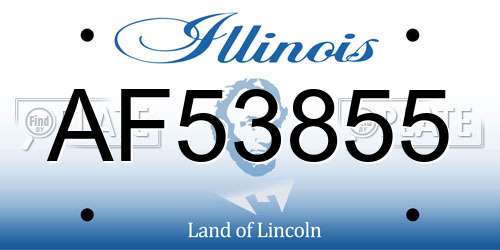 AF53855 Illinois License Plate