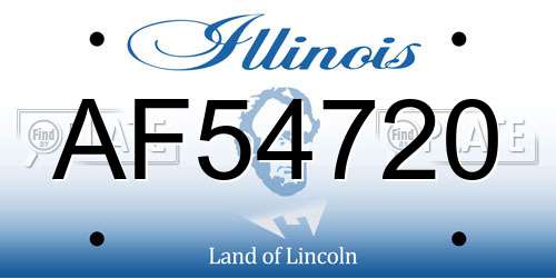 AF54720 Illinois License Plate