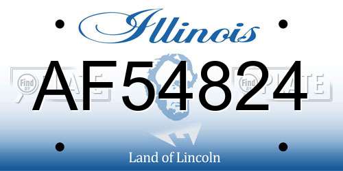 AF54824 Illinois License Plate