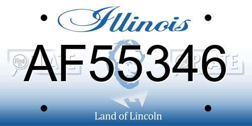 AF55346 Illinois License Plate