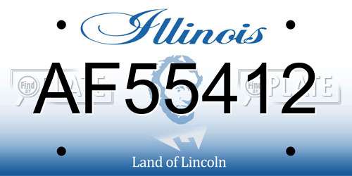 AF55412 Illinois License Plate