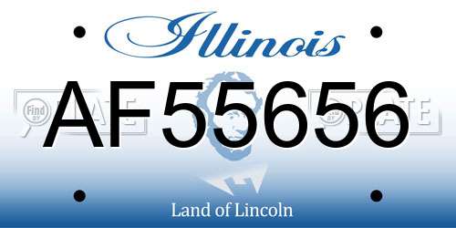 AF55656 Illinois License Plate