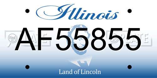 AF55855 Illinois License Plate