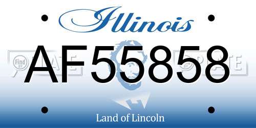 AF55858 Illinois License Plate