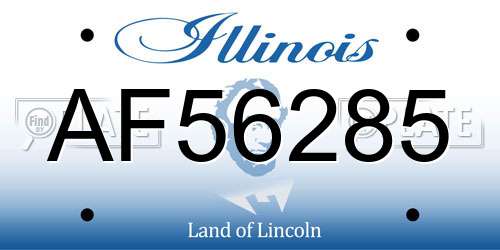 AF56285 Illinois License Plate