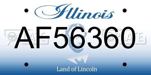 AF56360 Illinois License Plate