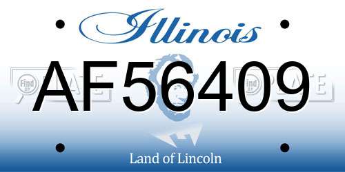 AF56409 Illinois License Plate