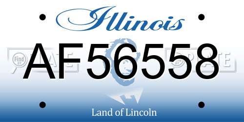 AF56558 Illinois License Plate
