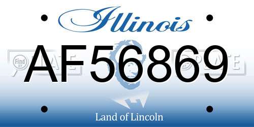 AF56869 Illinois License Plate