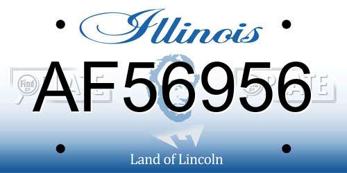 AF56956 Illinois License Plate