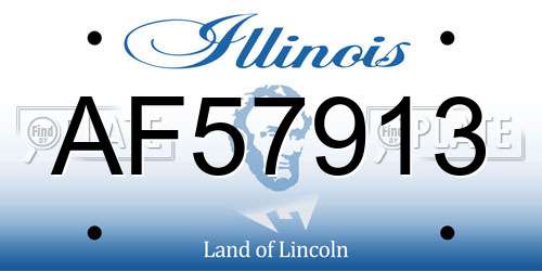 AF57913 Illinois License Plate