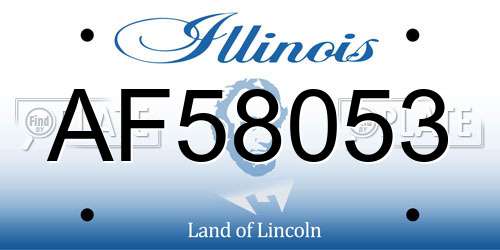 AF58053 Illinois License Plate