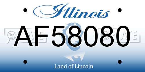 AF58080 Illinois License Plate