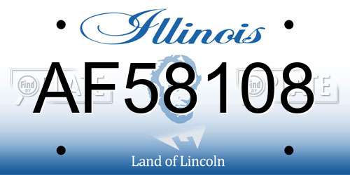AF58108 Illinois License Plate