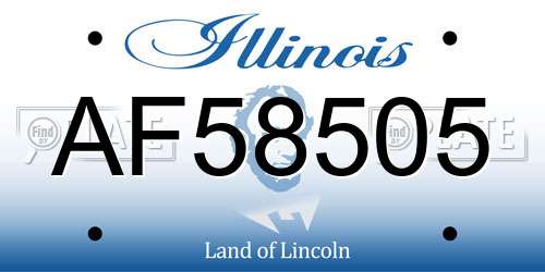 AF58505 Illinois License Plate