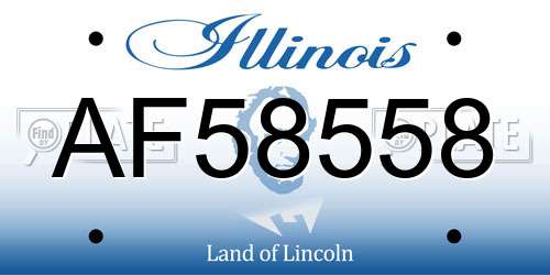 AF58558 Illinois License Plate