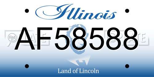 AF58588 Illinois License Plate